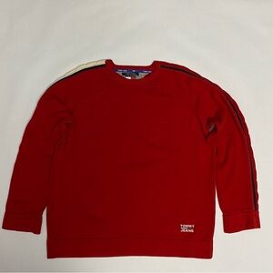 Vintage Tommy Jeans Sweater XL Red Blue White Mens Pullover Cotton